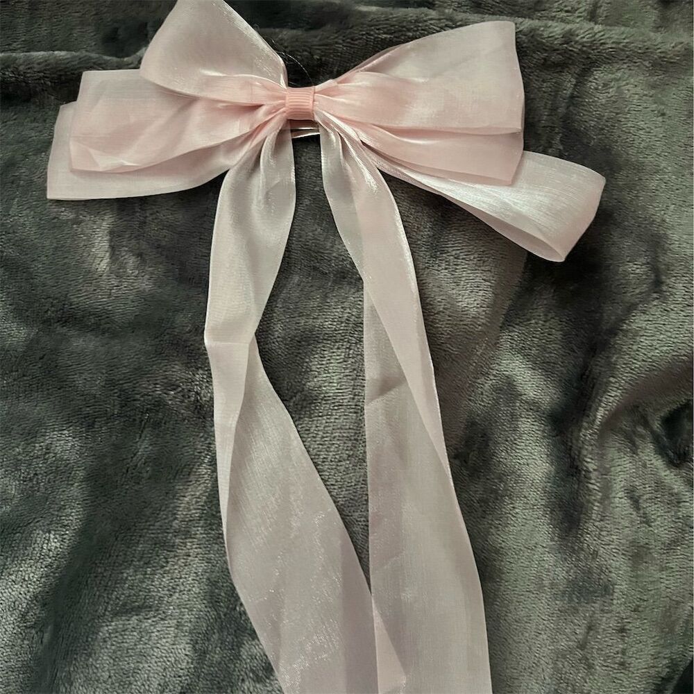 Elegant Light Pink Hair Bow Clip Wedding Accessory Unisex